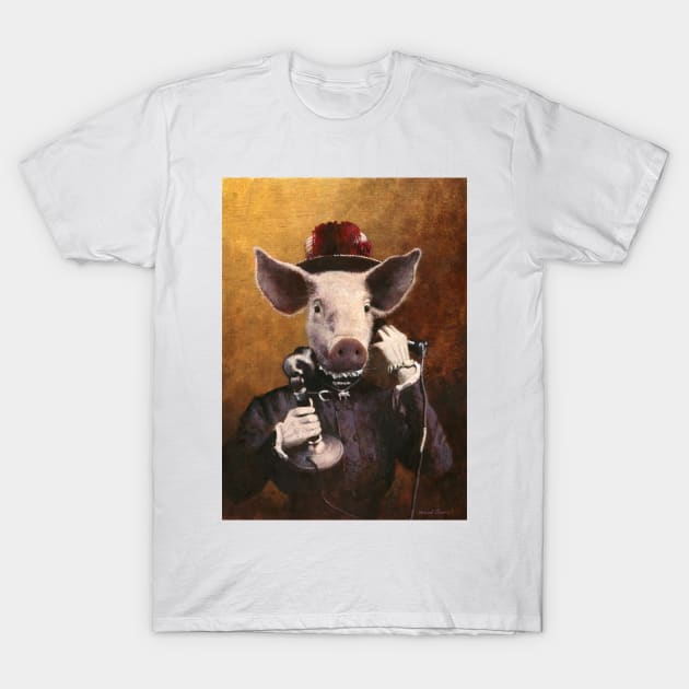 Mrs Pig On The Phone T-Shirt by mictomart